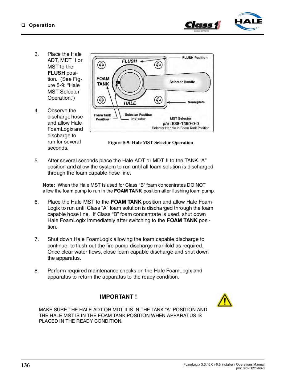 Figure 5-9: hale mst selector operation | Hale FoamLogix 6.5 User Manual | Page 136 / 194