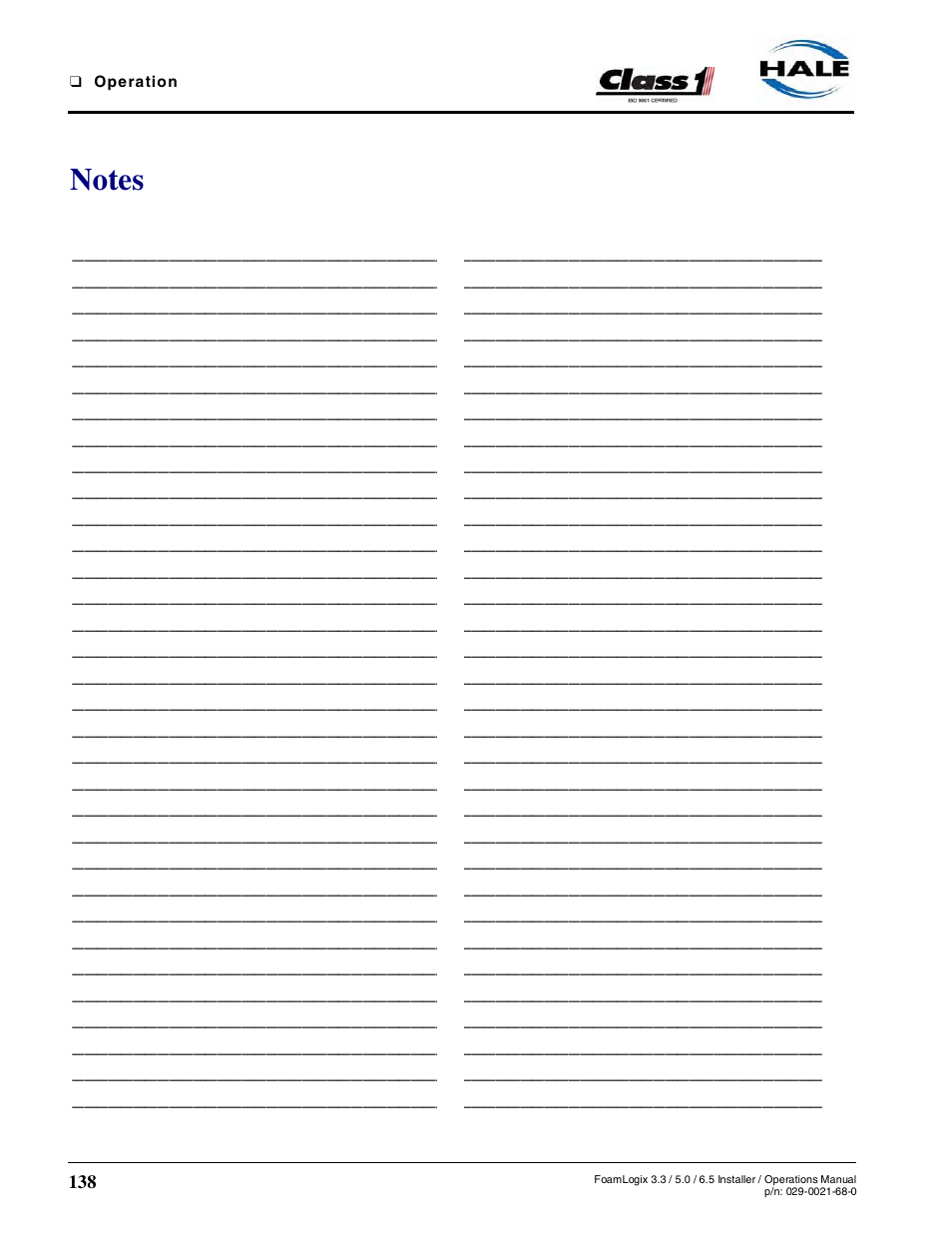 Hale FoamLogix 6.5 User Manual | Page 138 / 194