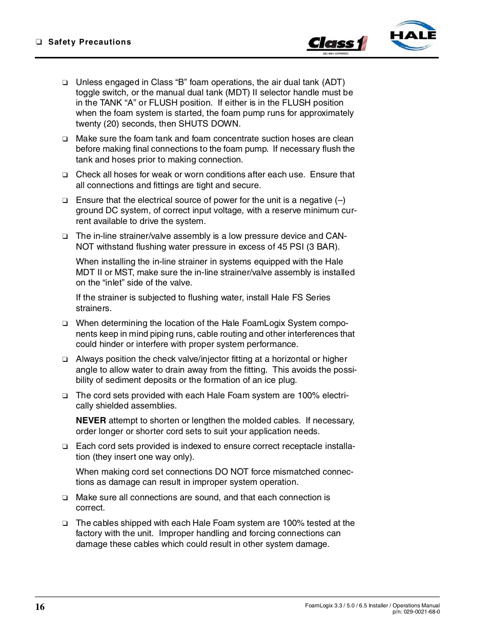 Hale FoamLogix 6.5 User Manual | Page 16 / 194