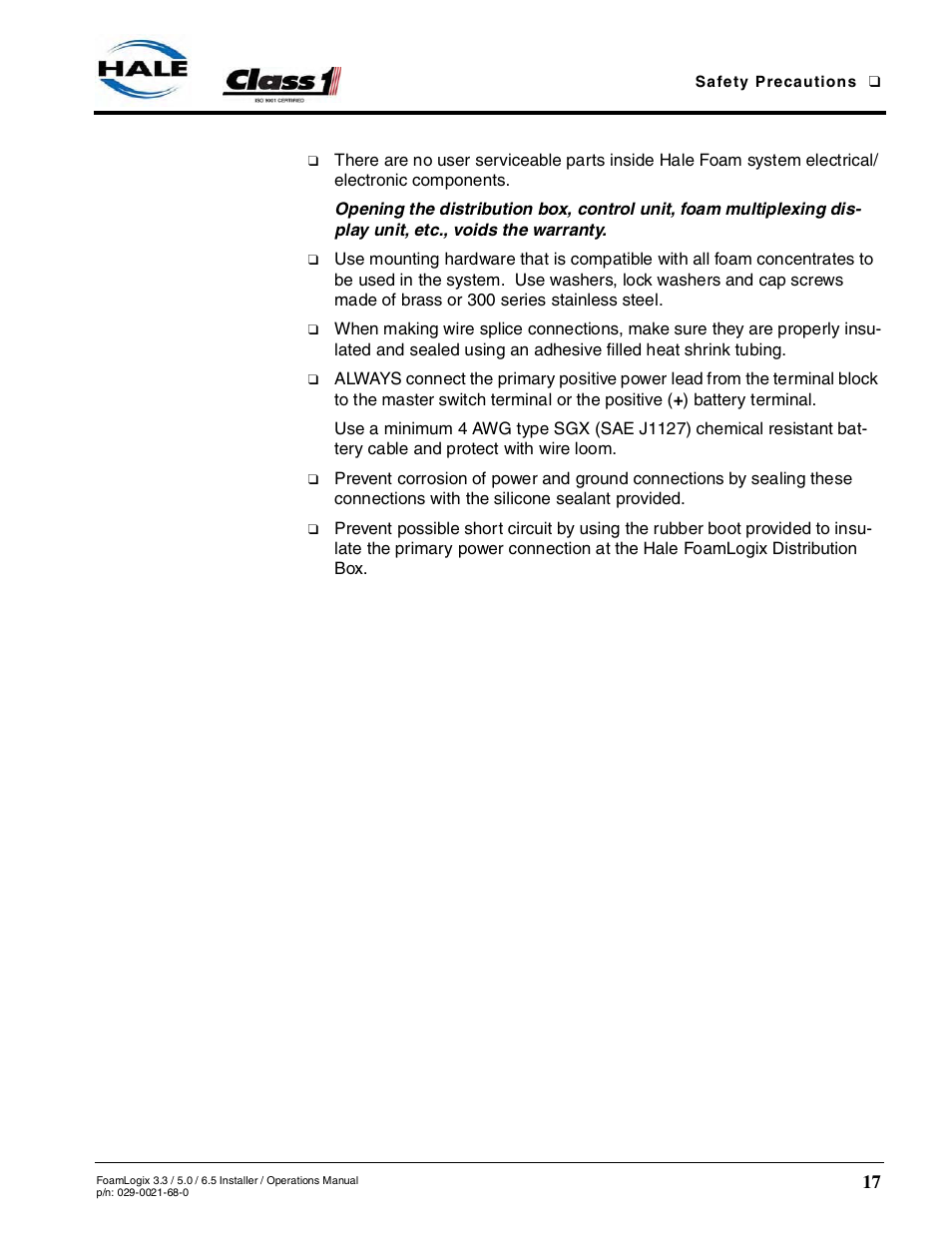 Hale FoamLogix 6.5 User Manual | Page 17 / 194