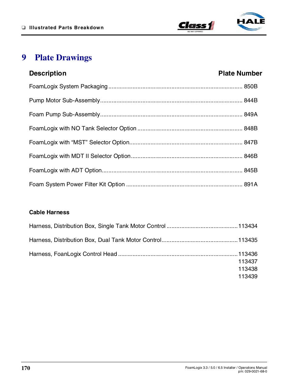 Plate draawings, Plate drawings, 9plate drawings | Hale FoamLogix 6.5 User Manual | Page 170 / 194