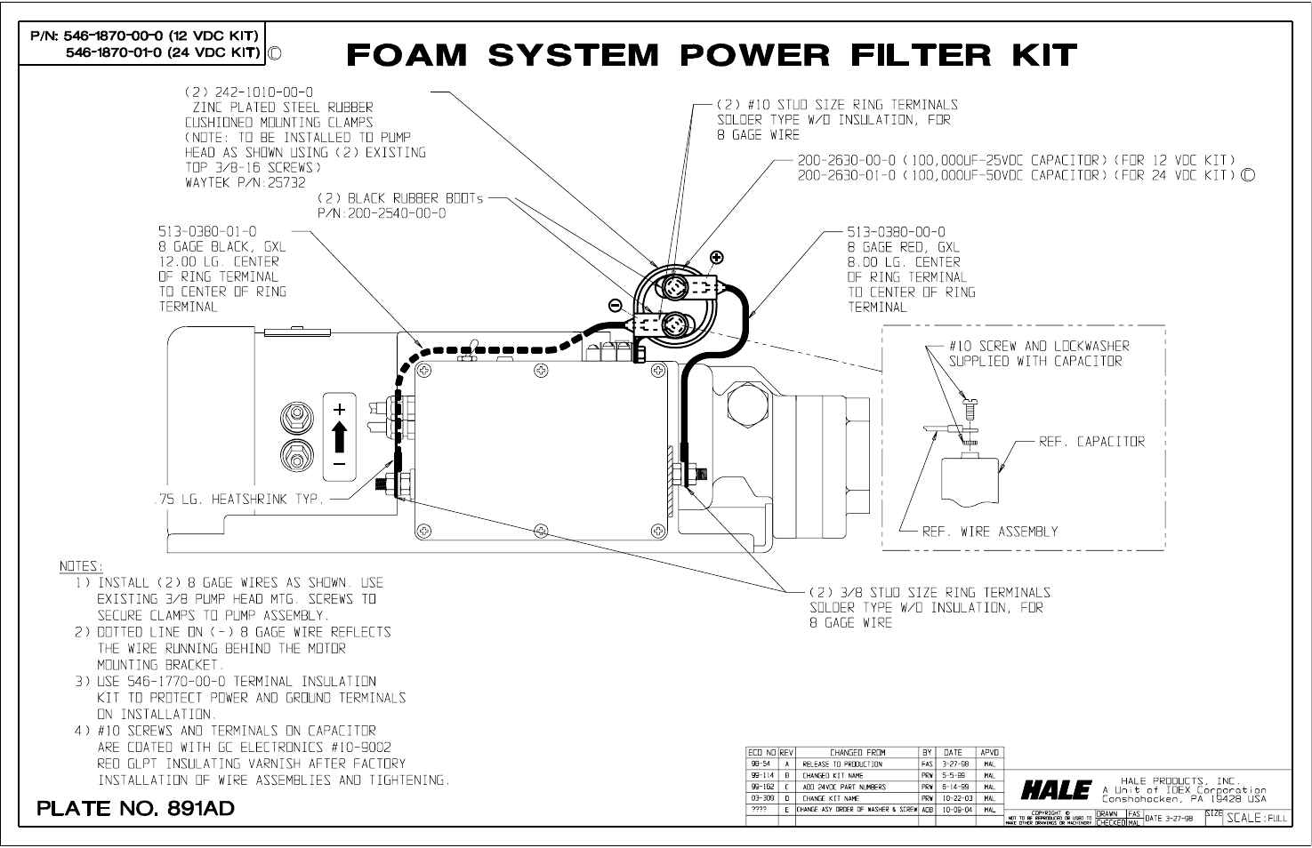 Foam system power filter kit option a | Hale FoamLogix 6.5 User Manual | Page 185 / 194