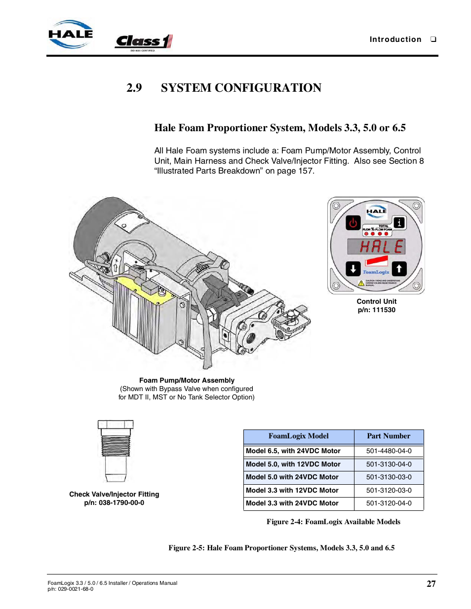 9 system configuration, Figure 2-4: foamlogix available models | Hale FoamLogix 6.5 User Manual | Page 27 / 194