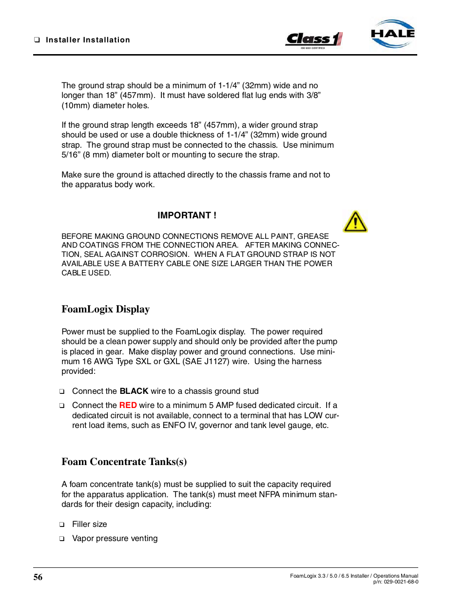 Foamlogix display, Foam concentrate tanks(s) | Hale FoamLogix 6.5 User Manual | Page 56 / 194