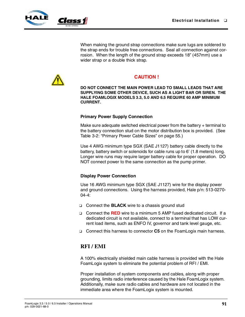 Rfi / emi | Hale FoamLogix 6.5 User Manual | Page 91 / 194