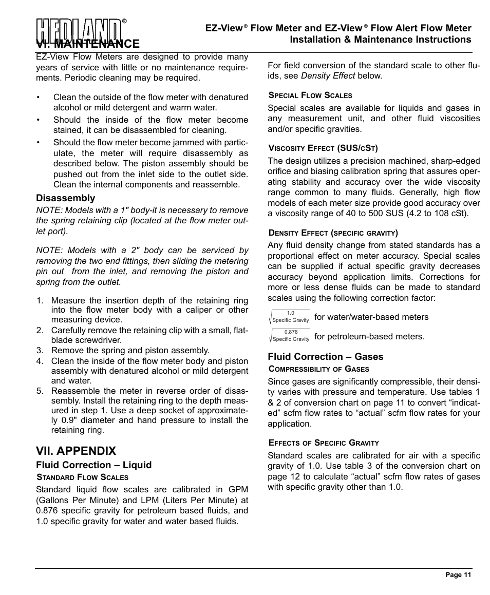 Vi. maintenance, Vii. appendix | Hale CAFS Attack User Manual | Page 81 / 100