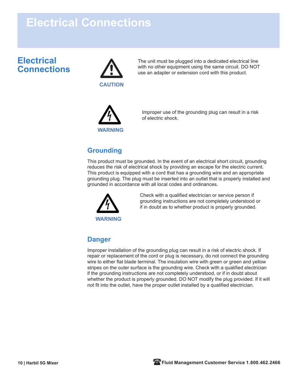 Electrical connections | Fluid Management 5G-HD Harbil 5-Gallon Shaker User Manual | Page 12 / 81