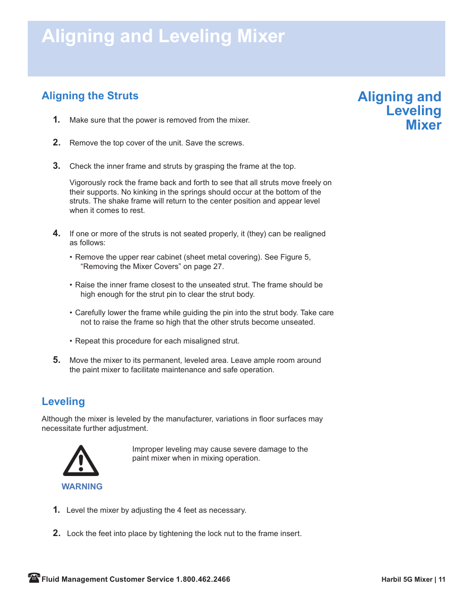 Aligning and leveling mixer | Fluid Management 5G-HD Harbil 5-Gallon Shaker User Manual | Page 13 / 81