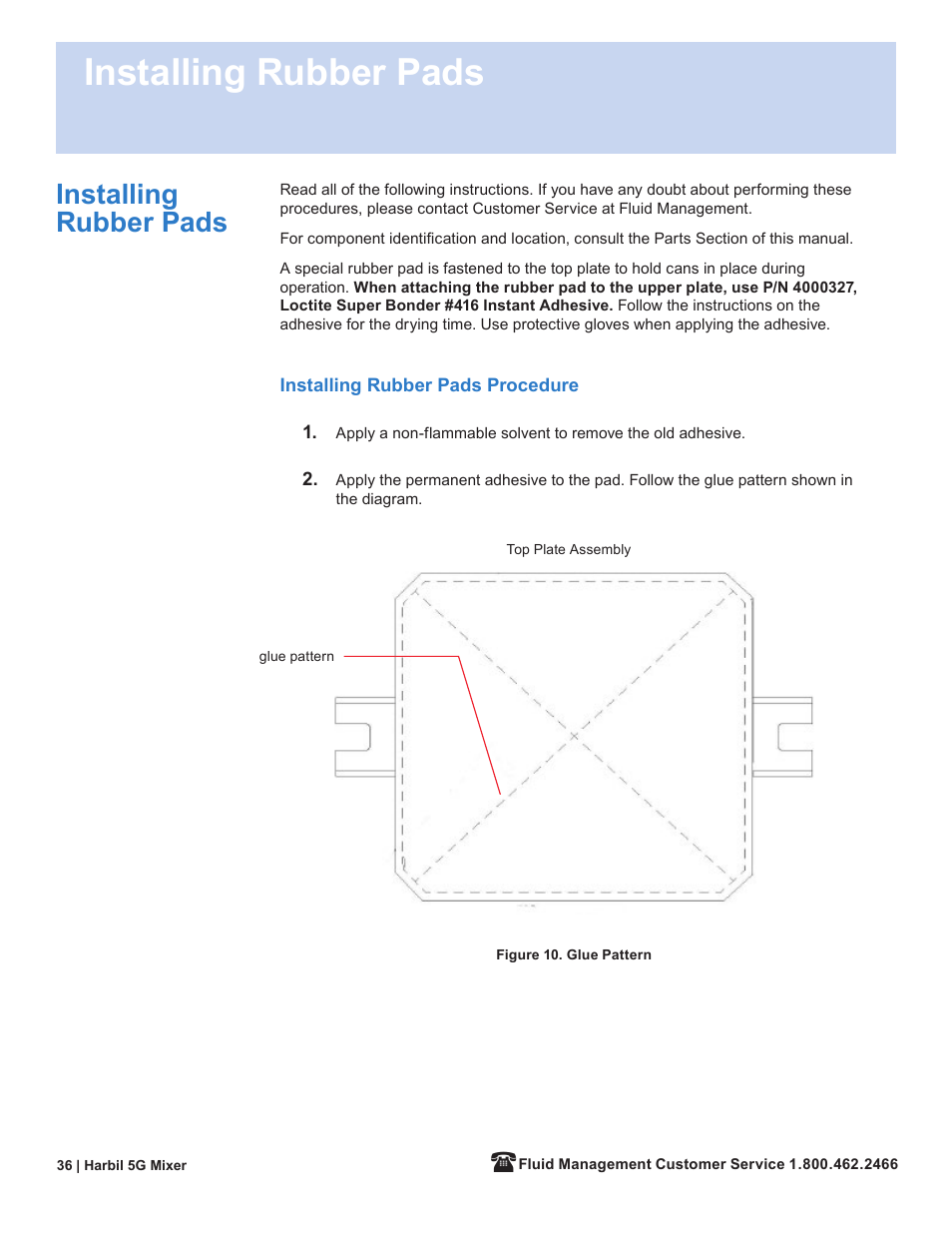 Installing rubber pads | Fluid Management 5G-HD Harbil 5-Gallon Shaker User Manual | Page 38 / 81
