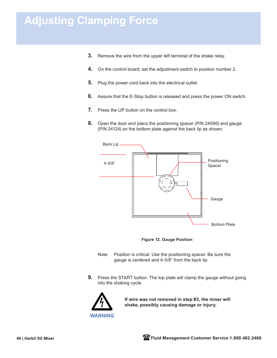Adjusting clamping force | Fluid Management 5G-HD Harbil 5-Gallon Shaker User Manual | Page 42 / 81