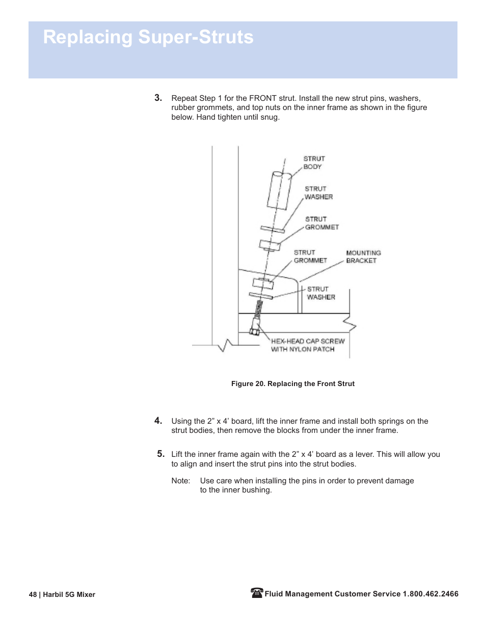 Replacing super-struts | Fluid Management 5G-HD Harbil 5-Gallon Shaker User Manual | Page 50 / 81