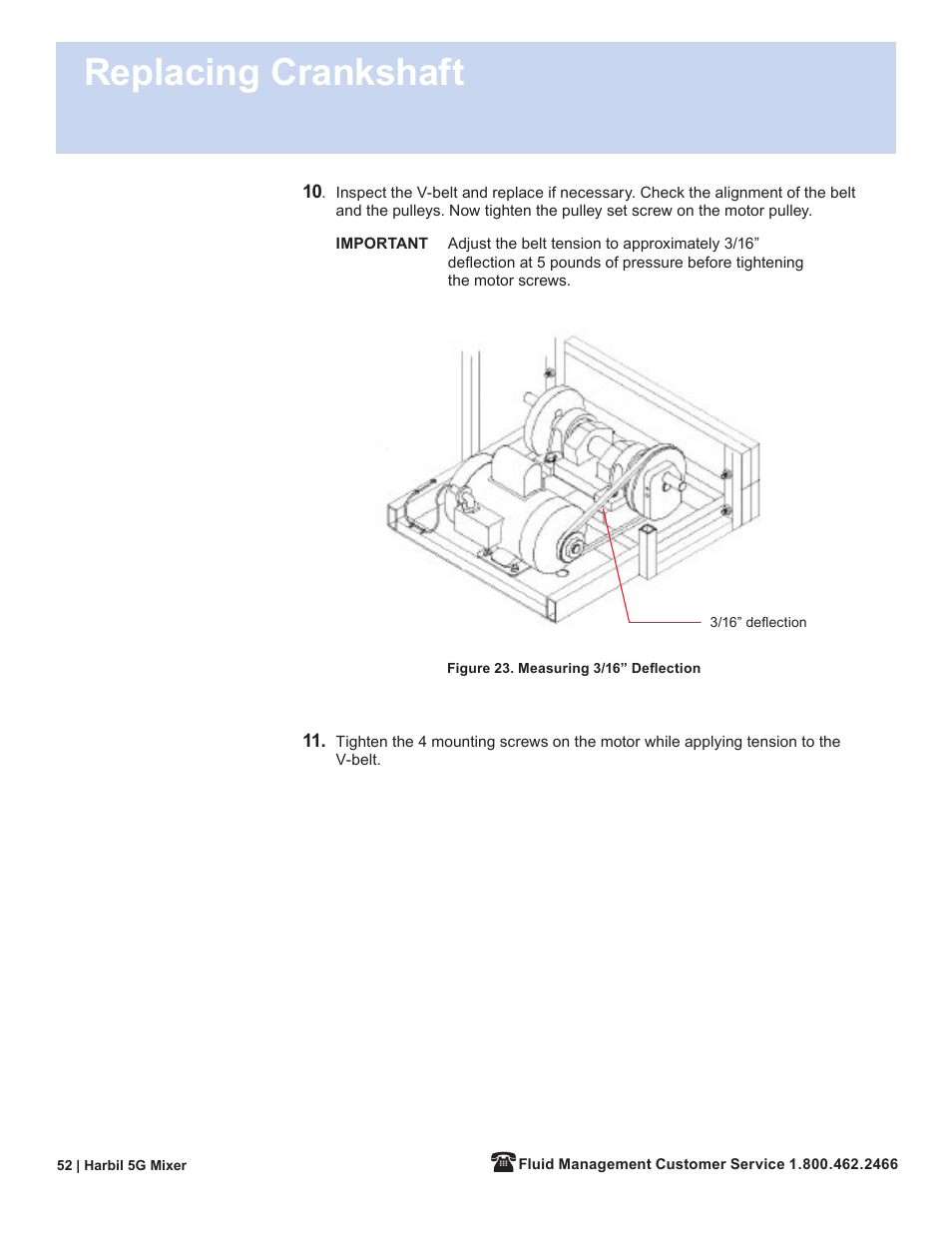 Replacing crankshaft | Fluid Management 5G-HD Harbil 5-Gallon Shaker User Manual | Page 54 / 81