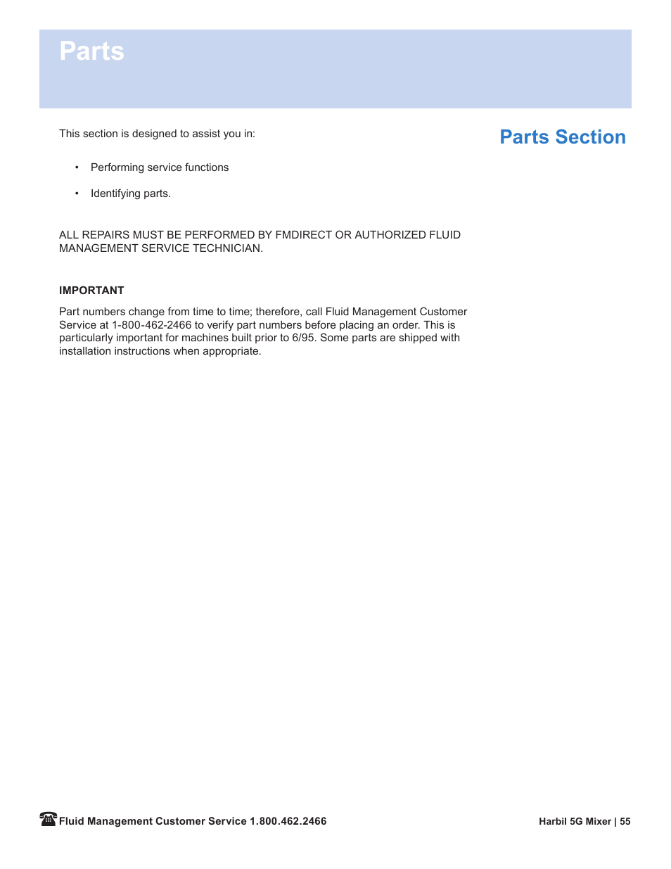 Parts | Fluid Management 5G-HD Harbil 5-Gallon Shaker User Manual | Page 57 / 81