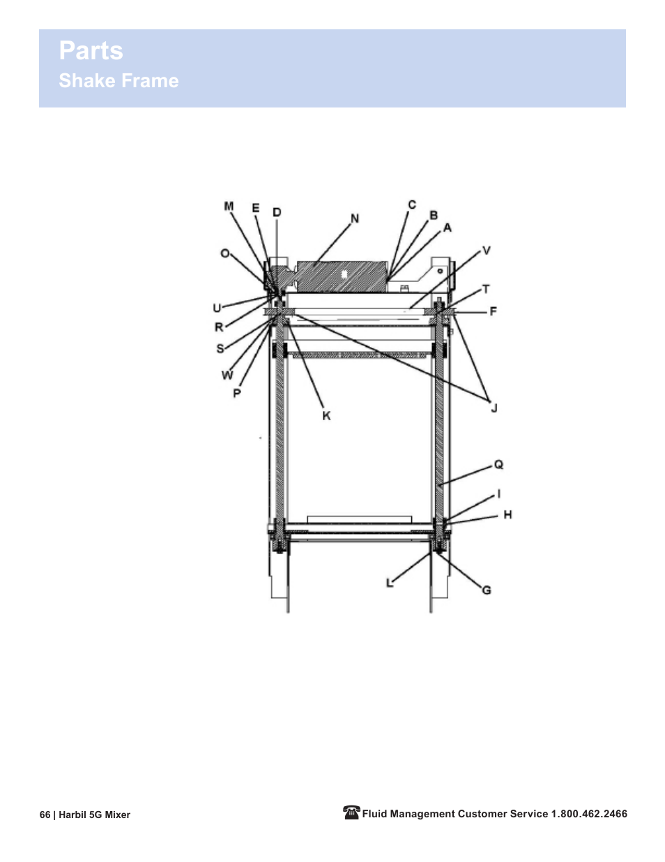 Parts, Shake frame | Fluid Management 5G-HD Harbil 5-Gallon Shaker User Manual | Page 68 / 81