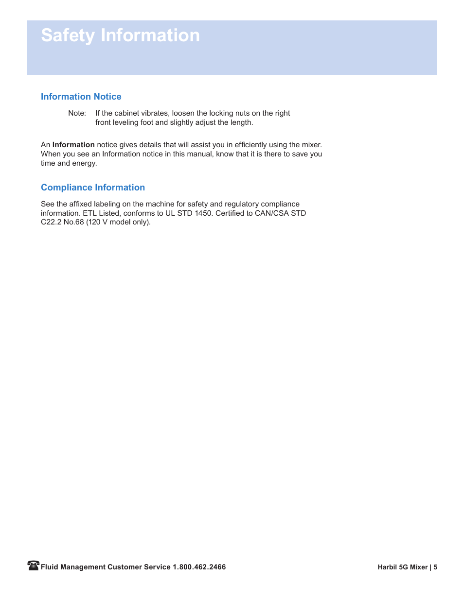 Safety information | Fluid Management 5G-HD Harbil 5-Gallon Shaker User Manual | Page 7 / 81