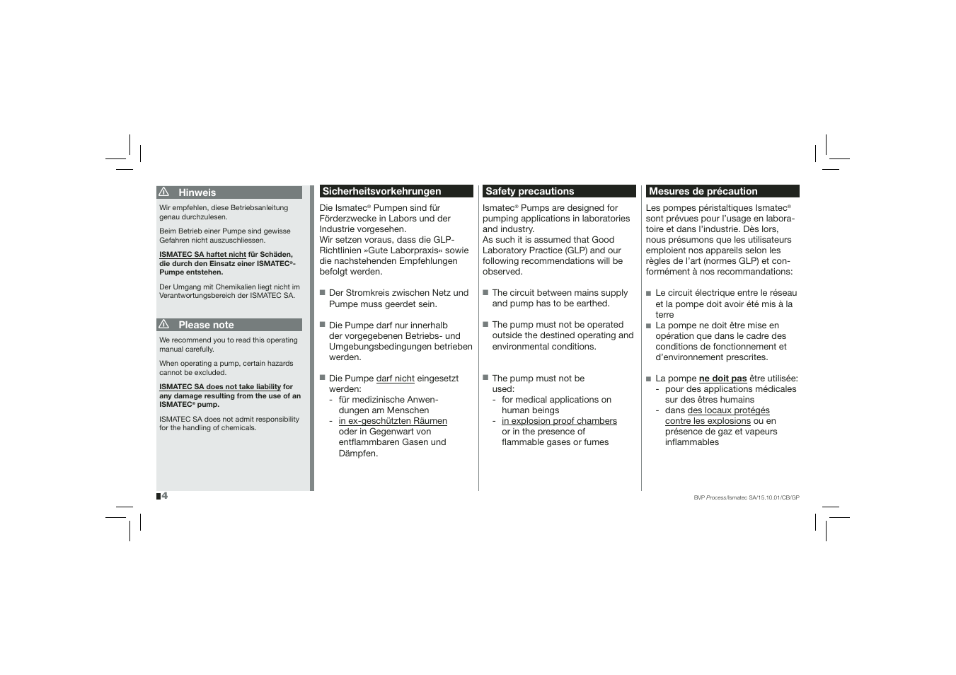 IDEX Health & Science BVP Process User Manual | Page 4 / 44