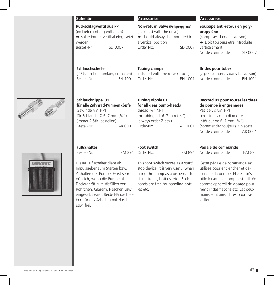 IDEX Health & Science REGLO--ZS Digital User Manual | Page 43 / 52
