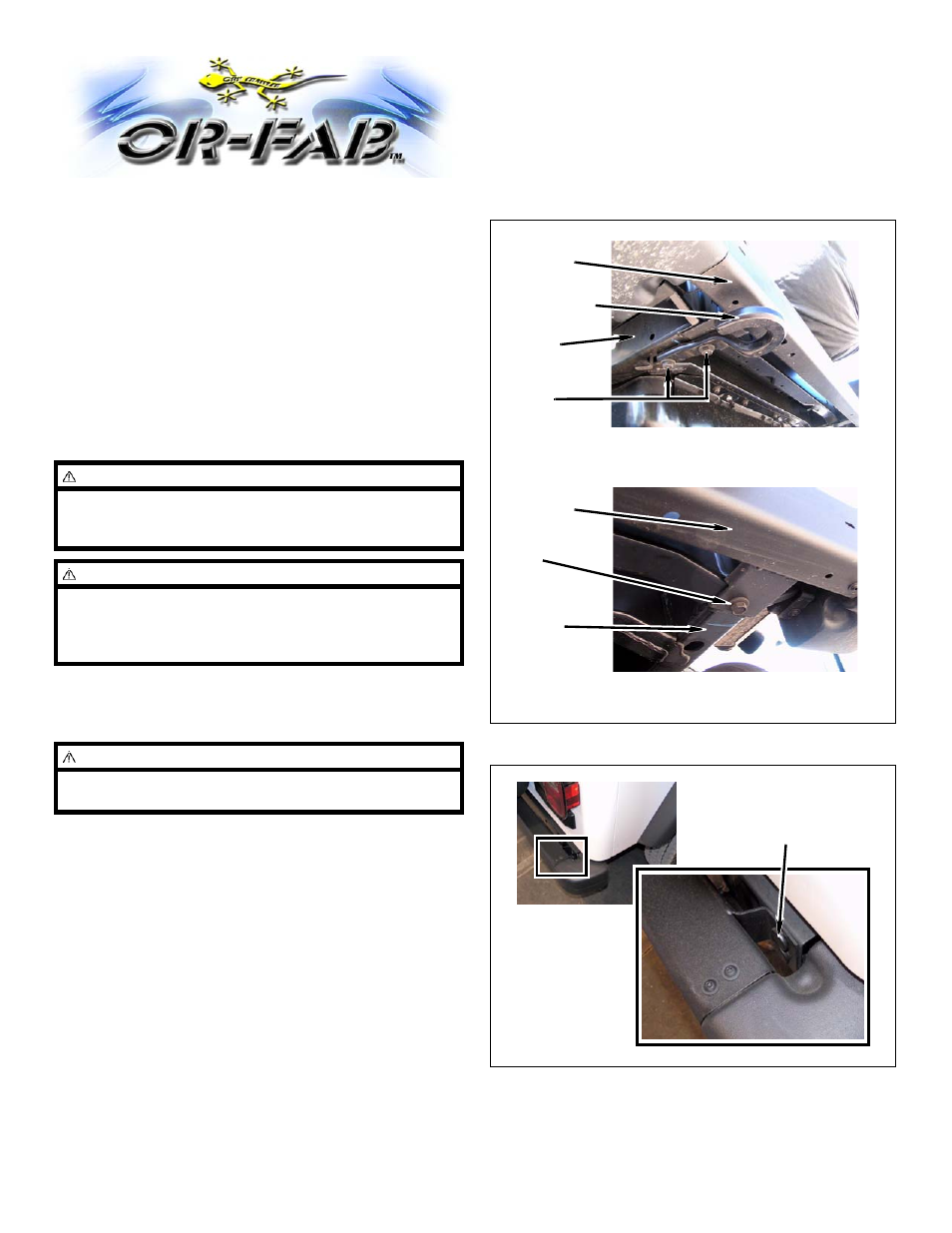 OR-Fab 83100 ROCK SLIDER REAR BUMPER CJ / TJ / TJL User Manual | 2 pages