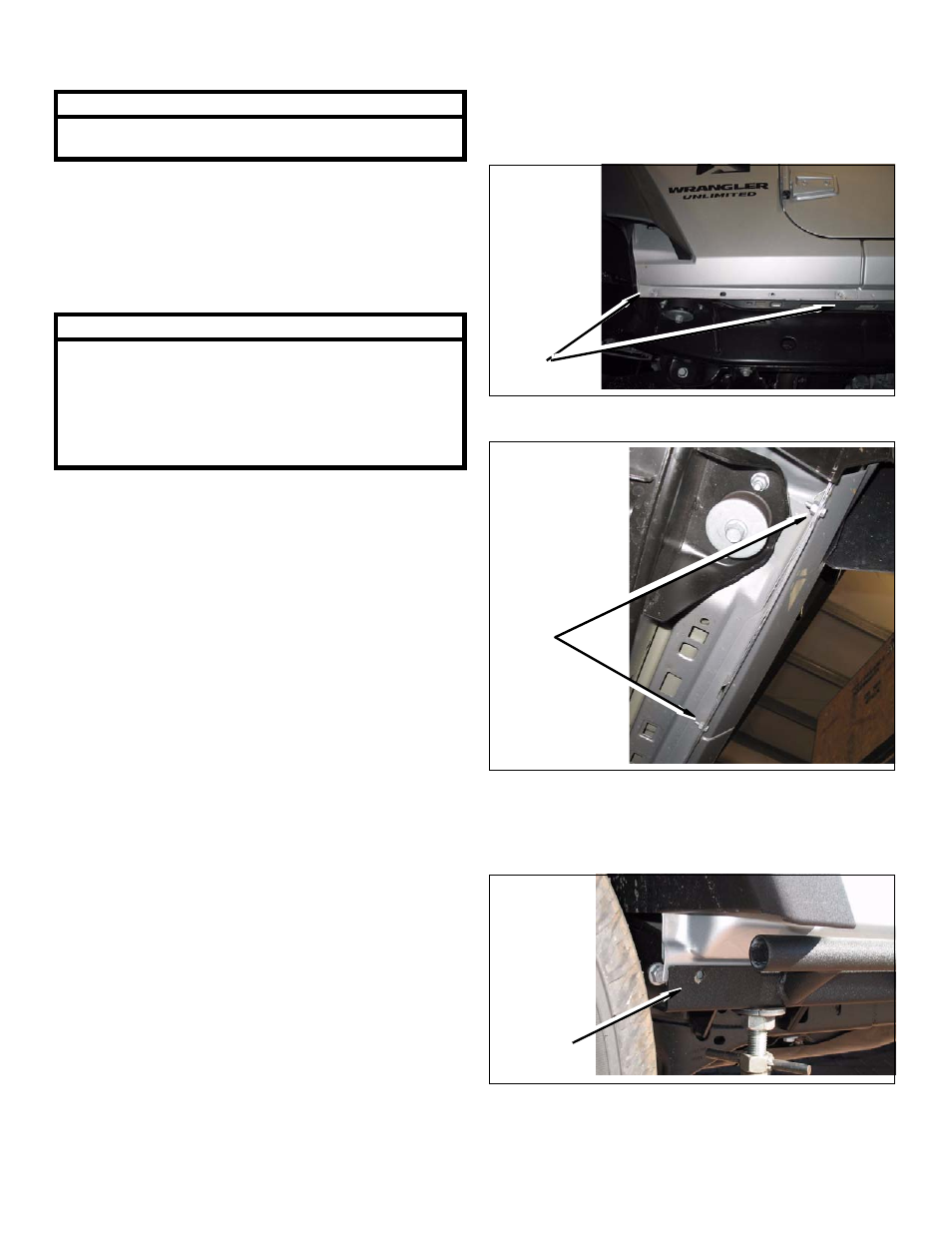 Before starting installation | OR-Fab 84307 ROCKER PANEL W/ BAR - JK UNLIMITED 4-DOOR User Manual | Page 2 / 5