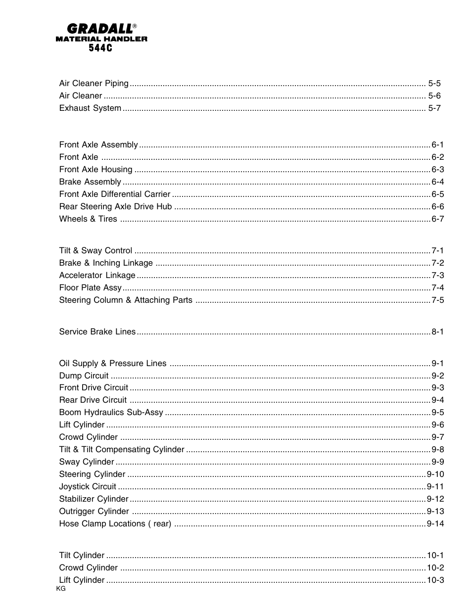 Gradall 544C-10 User Manual | Page 3 / 171