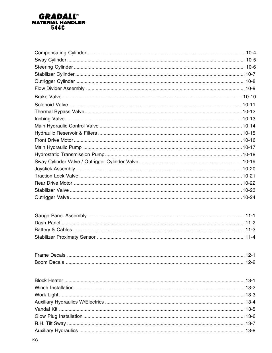 Gradall 544C-10 User Manual | Page 4 / 171