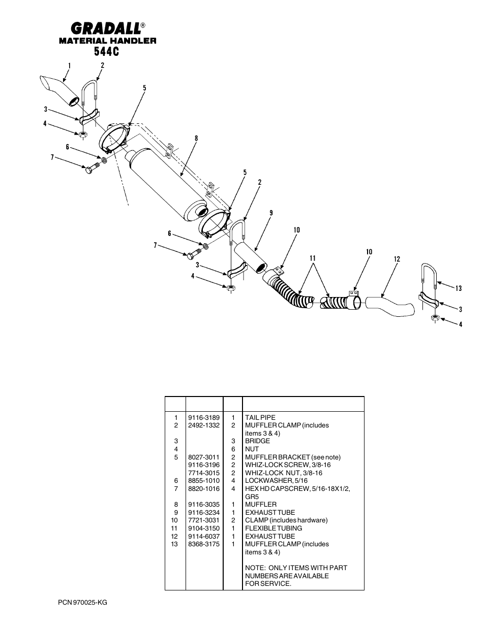 Engine & attaching parts exhaust system | Gradall 544C-10 User Manual | Page 67 / 171