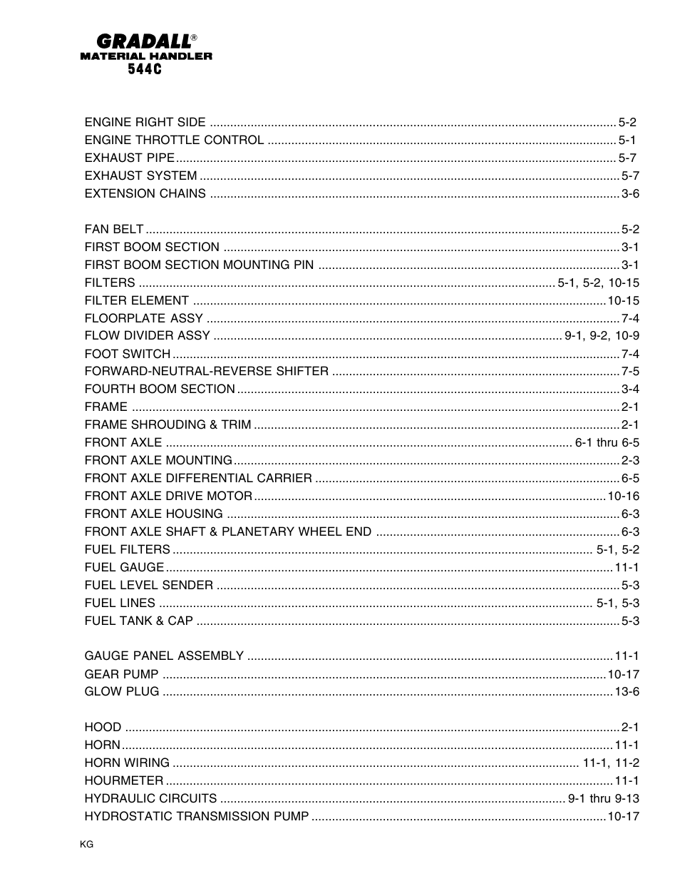 Gradall 544C-10 User Manual | Page 7 / 171
