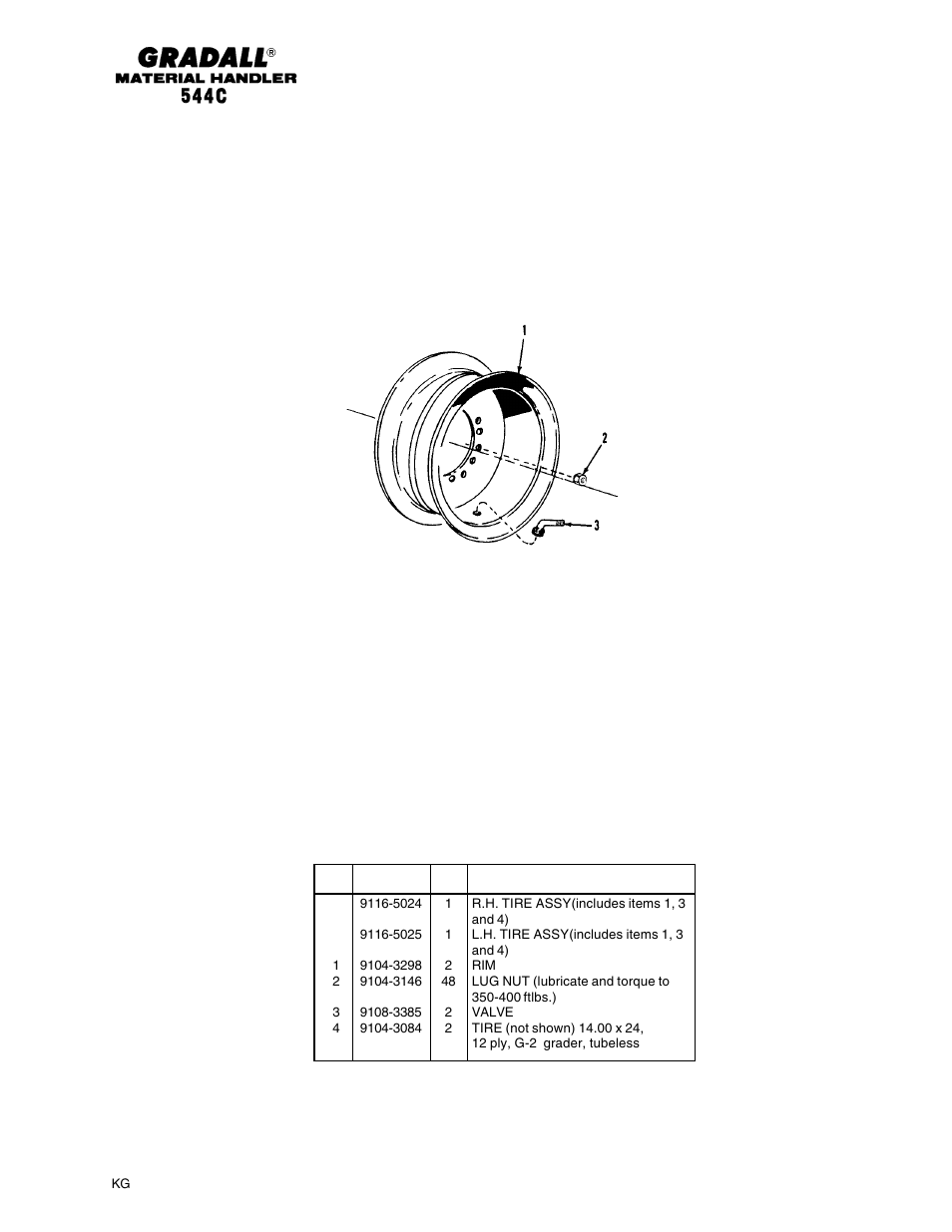 Drive train wheels & tires | Gradall 544C-10 User Manual | Page 74 / 171