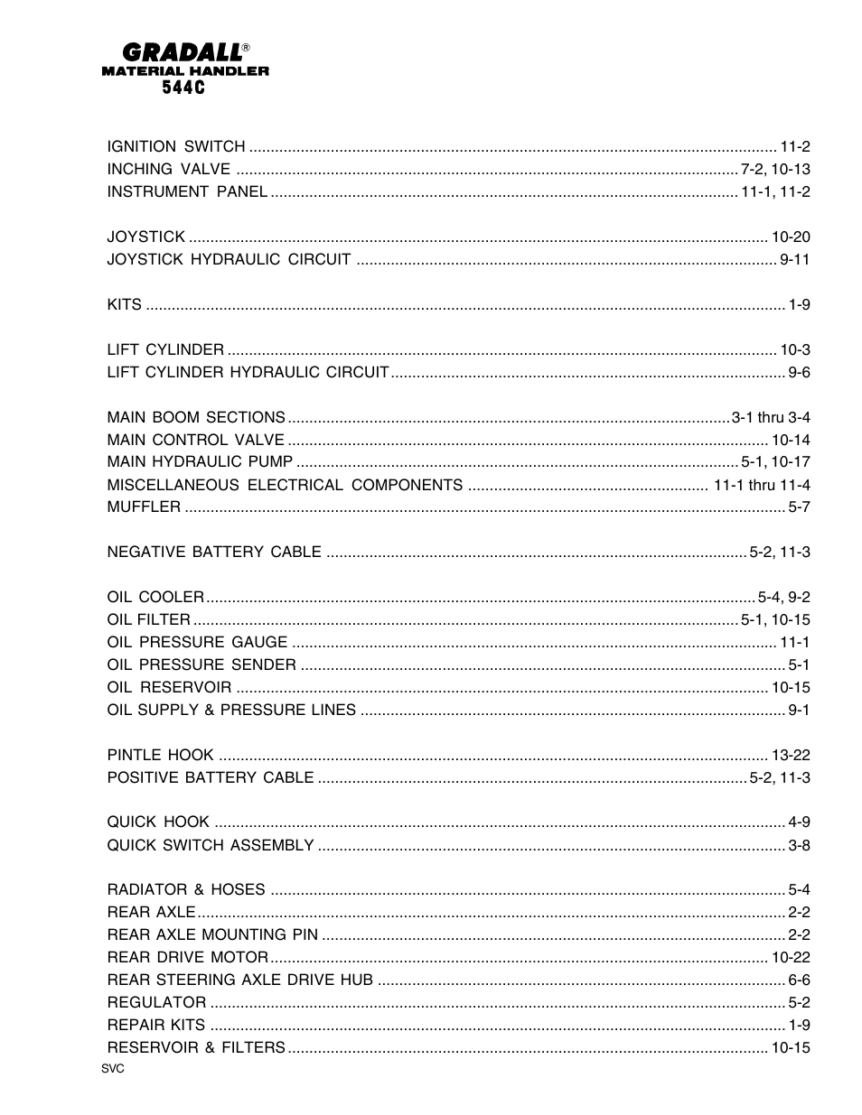 Gradall 544C-10 User Manual | Page 8 / 171