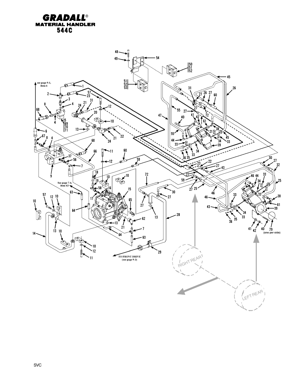 Hydraulic circuits rear drive circuit | Gradall 544C-10 User Manual | Page 87 / 171
