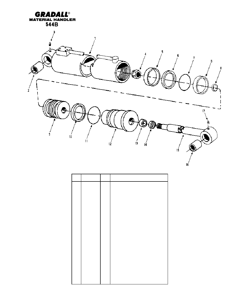 Hydraulic components sway cylinder | Gradall 544B Parts Manual User Manual | Page 104 / 180