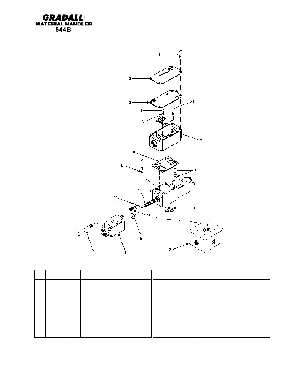 Hydraulic components directional control valve | Gradall 544B Parts Manual User Manual | Page 123 / 180