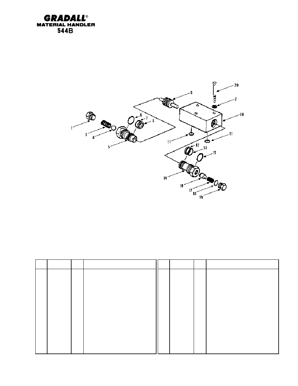 Hydraulic components dual p.o. check valve | Gradall 544B Parts Manual User Manual | Page 134 / 180