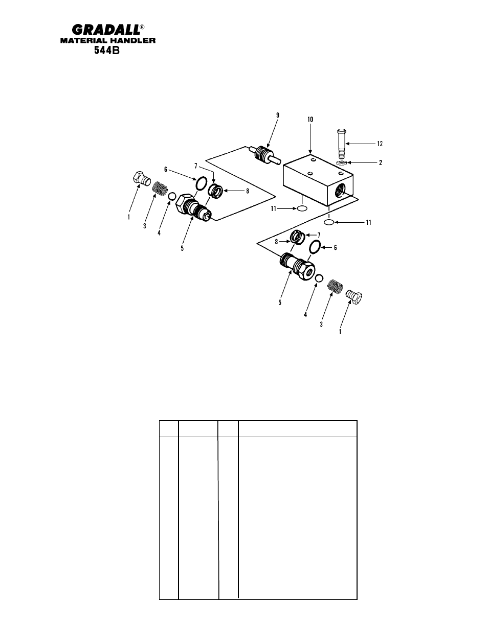 Hydraulic components dual p.o. check valve | Gradall 544B Parts Manual User Manual | Page 135 / 180