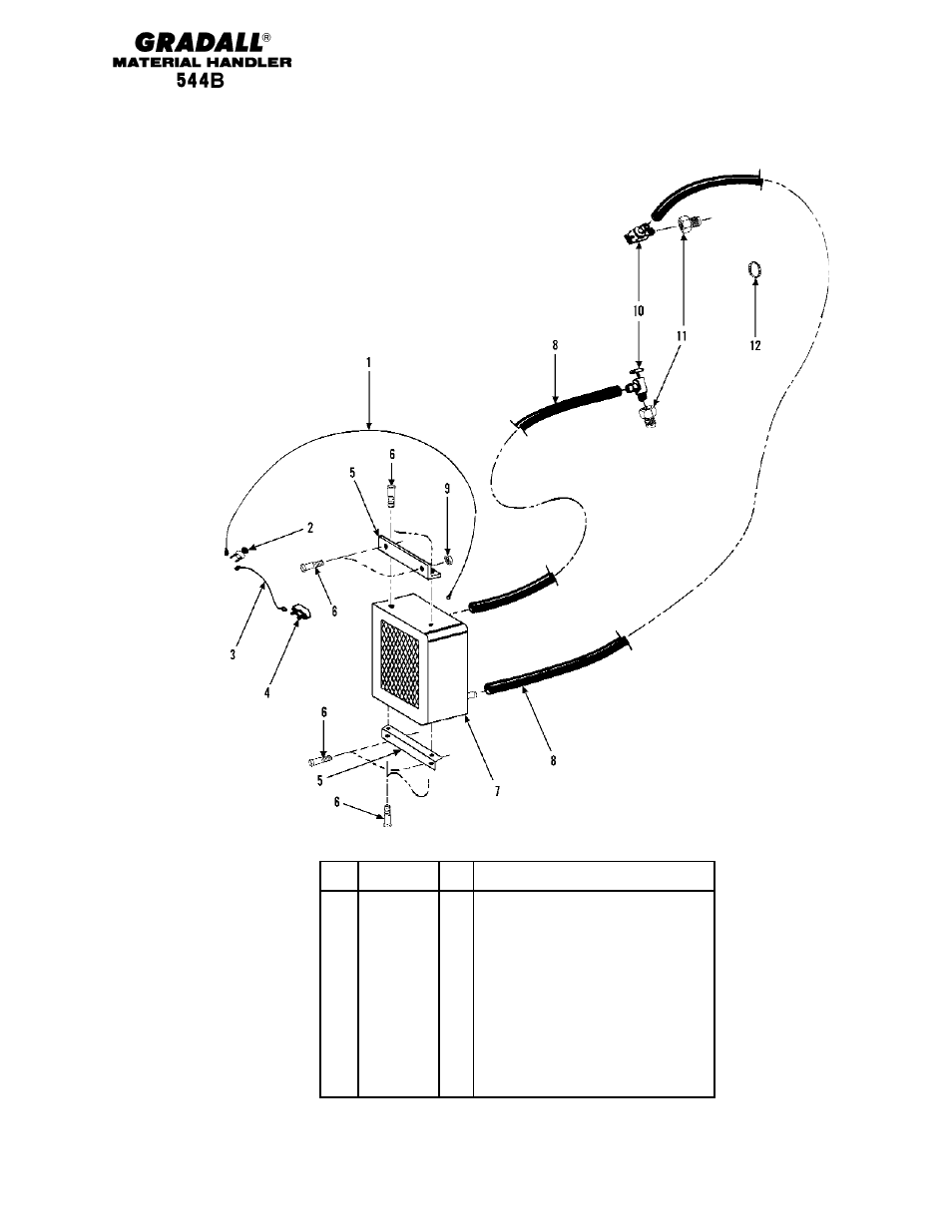 Chassis & attaching parts cab heater & hoses | Gradall 544B Parts Manual User Manual | Page 15 / 180