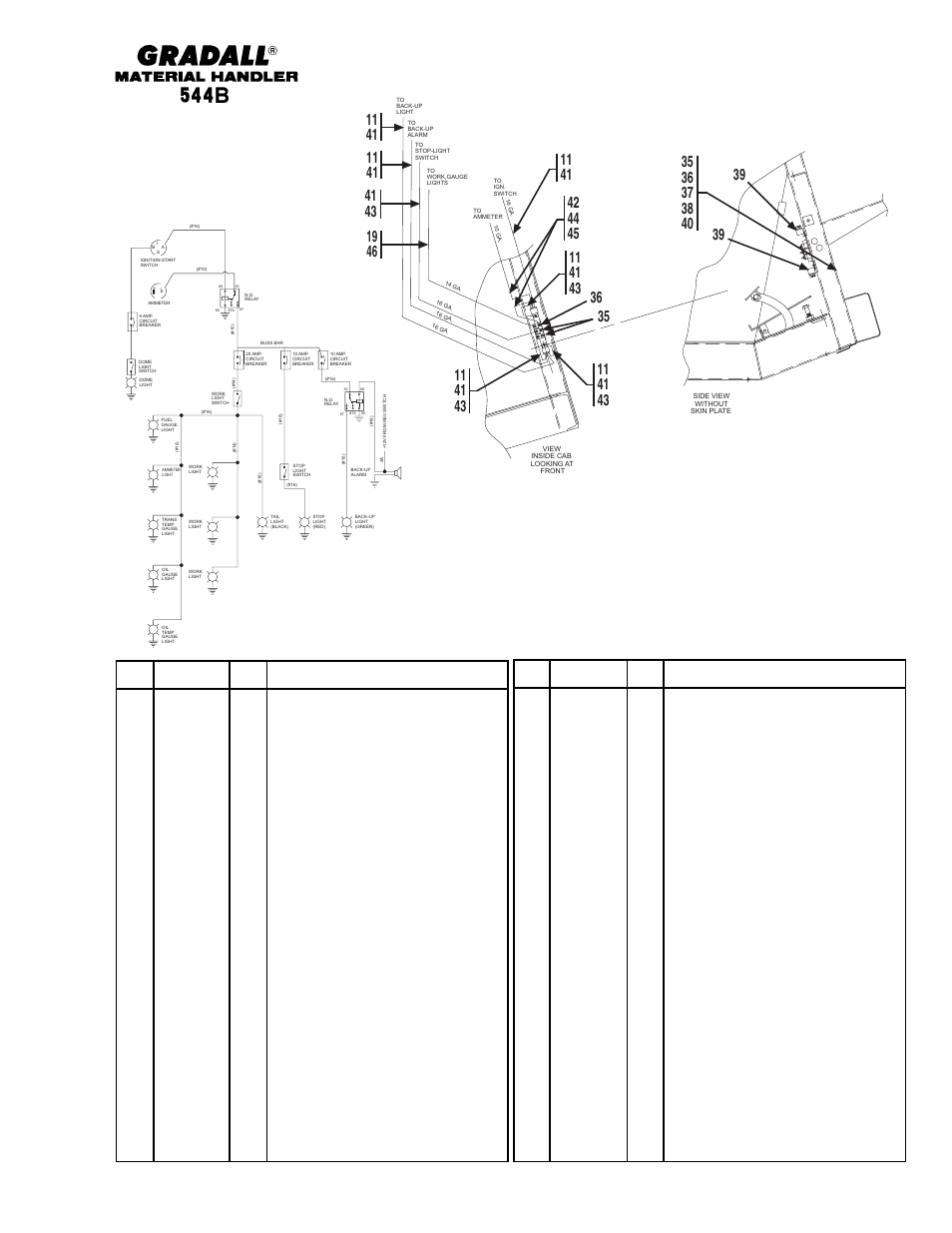 Item part no. qty. description of part | Gradall 544B Parts Manual User Manual | Page 178 / 180