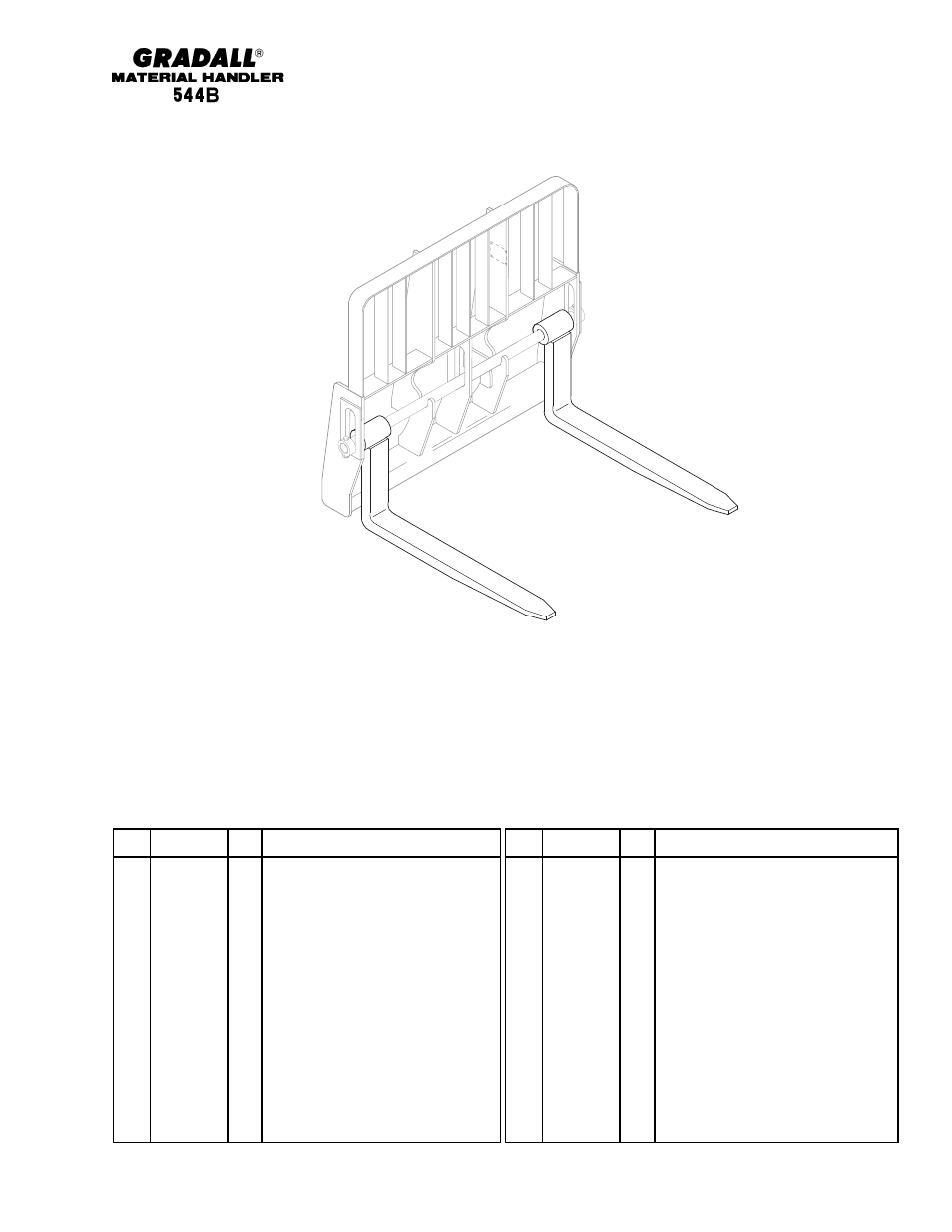 Attachments & accessories fork information | Gradall 544B Parts Manual User Manual | Page 31 / 180