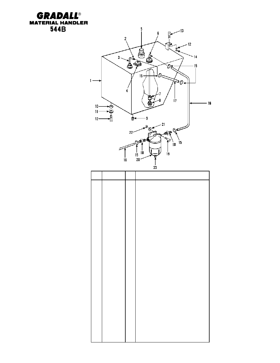 Engine & attaching parts fuel tank & lines | Gradall 544B Parts Manual User Manual | Page 35 / 180