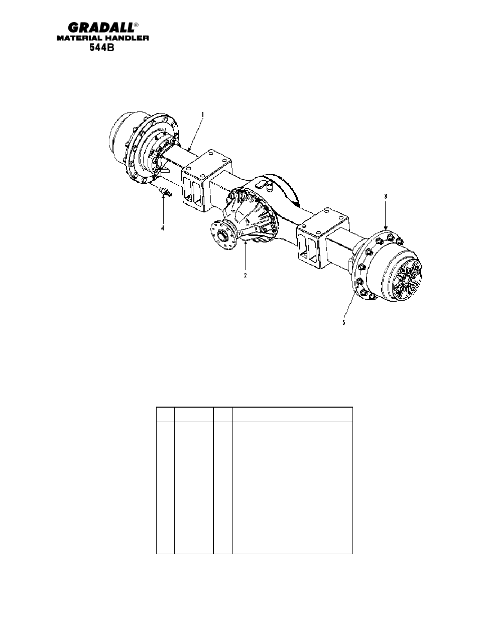 Drive train front axle assembly | Gradall 544B Parts Manual User Manual | Page 53 / 180