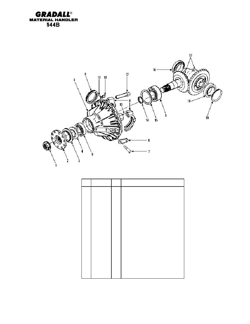 Drive train front axle differential carrier | Gradall 544B Parts Manual User Manual | Page 57 / 180