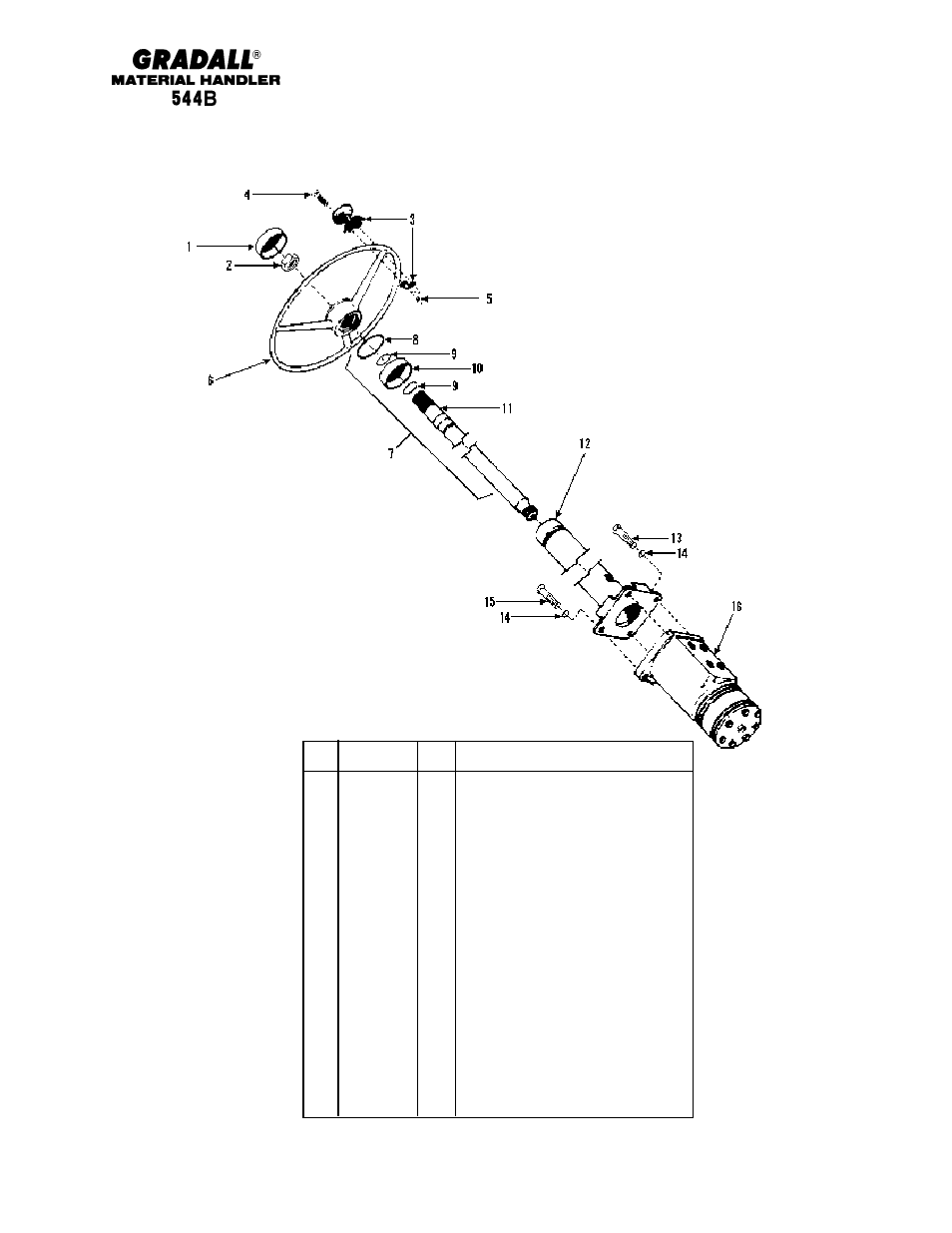 Controls steering column | Gradall 544B Parts Manual User Manual | Page 72 / 180