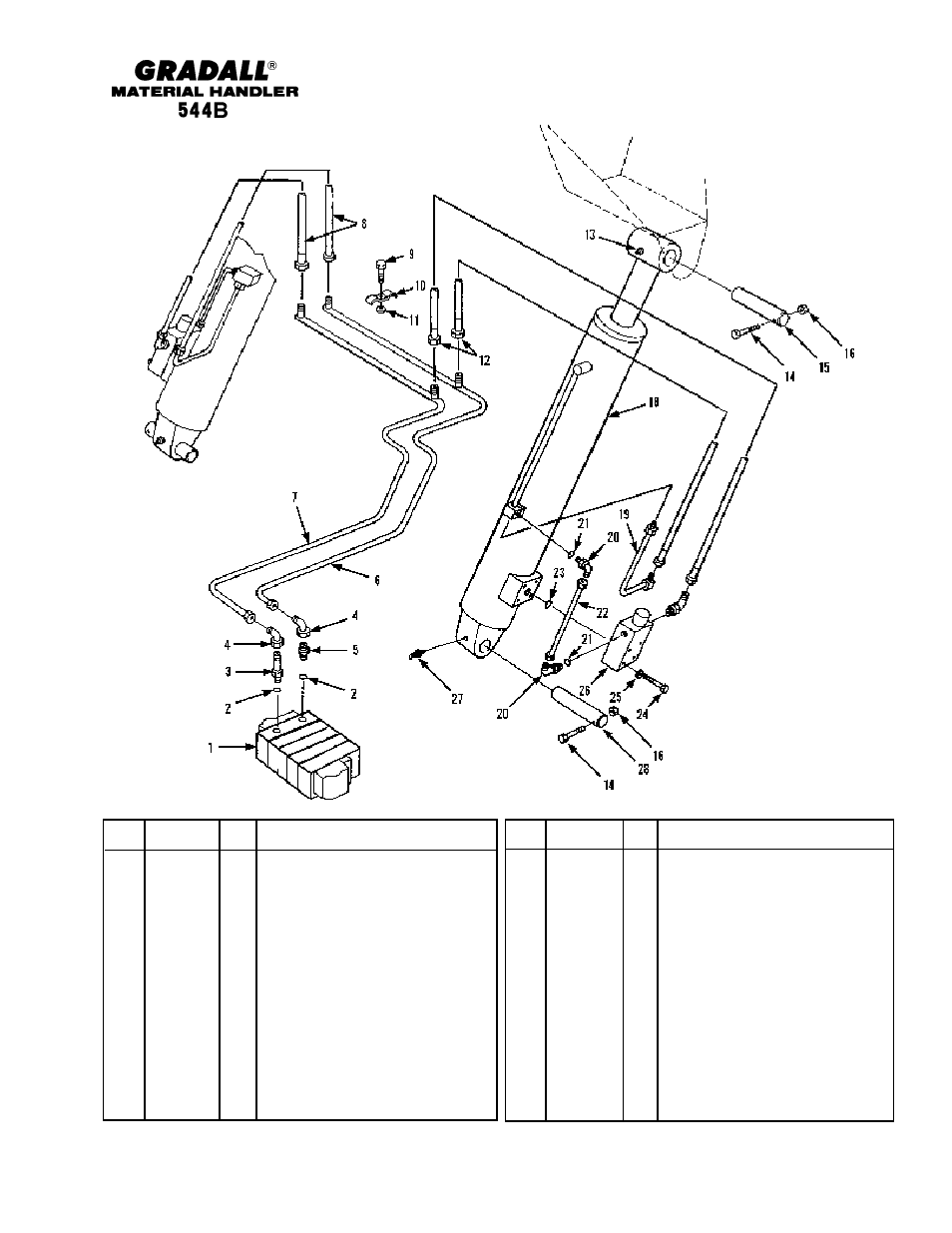 Hydraulic circuits lift cylinder | Gradall 544B Parts Manual User Manual | Page 88 / 180