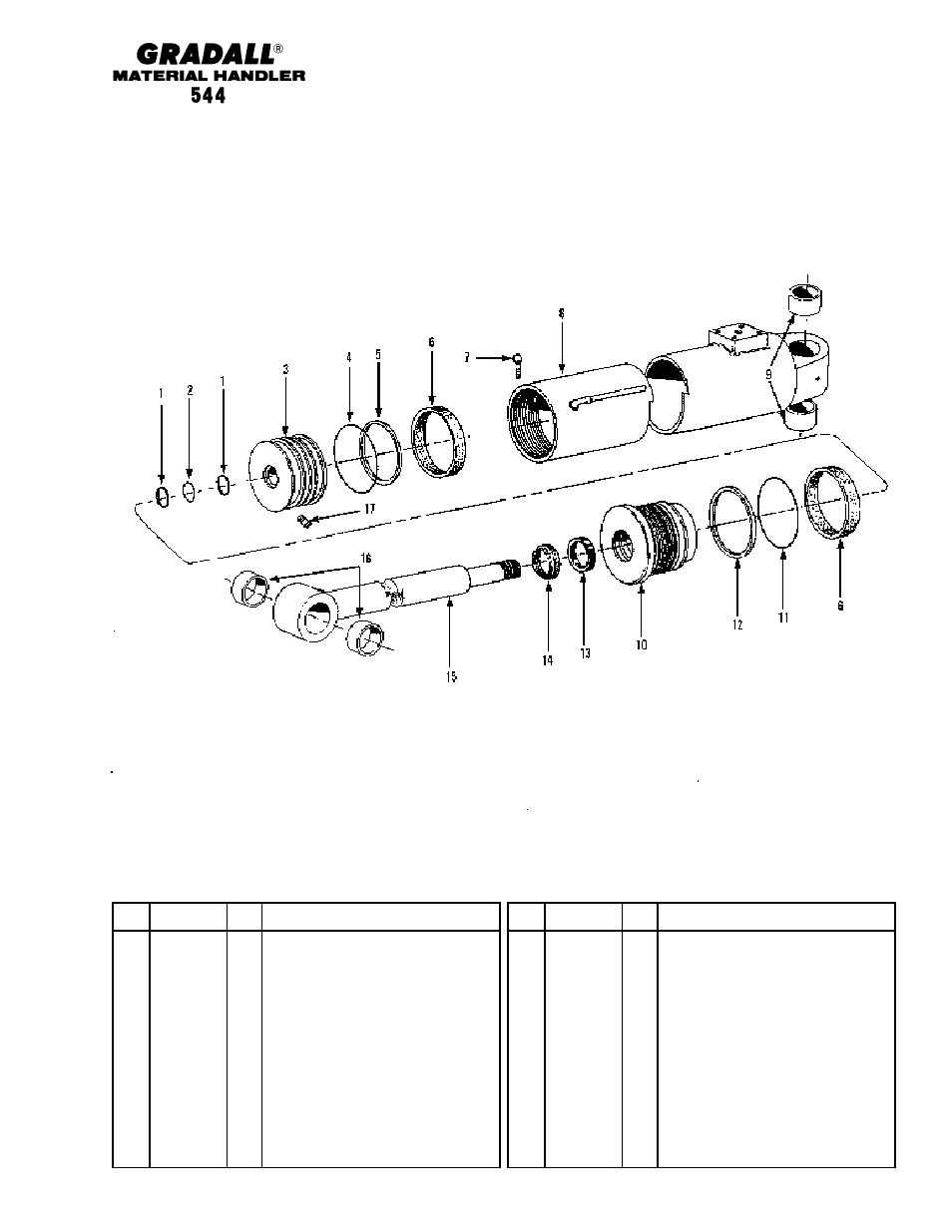 Section 10 hydraulic components, Hydraulic components lift cylinder | Gradall 544 User Manual | Page 139 / 209