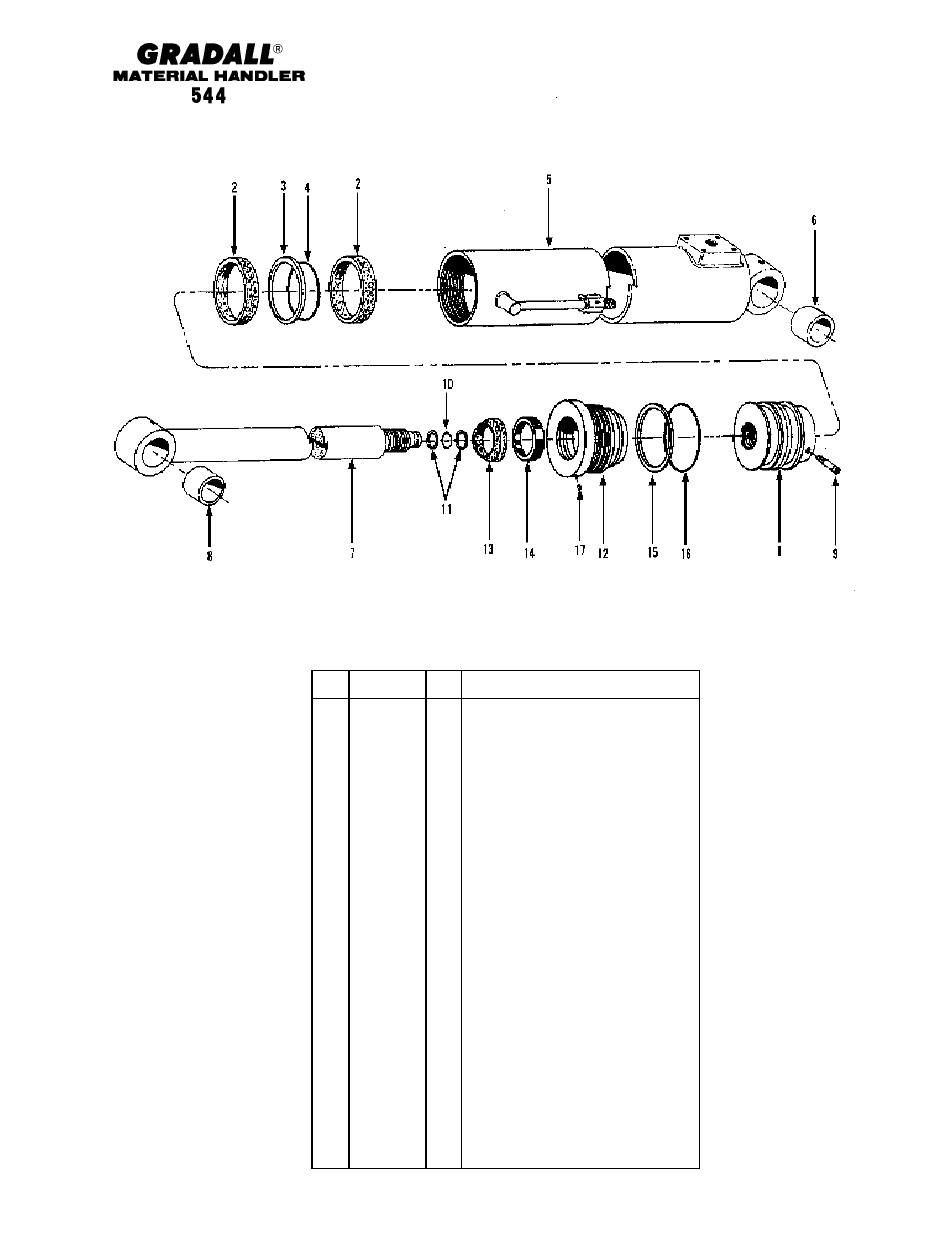 Hydraulic components tilt cylinder | Gradall 544 User Manual | Page 142 / 209