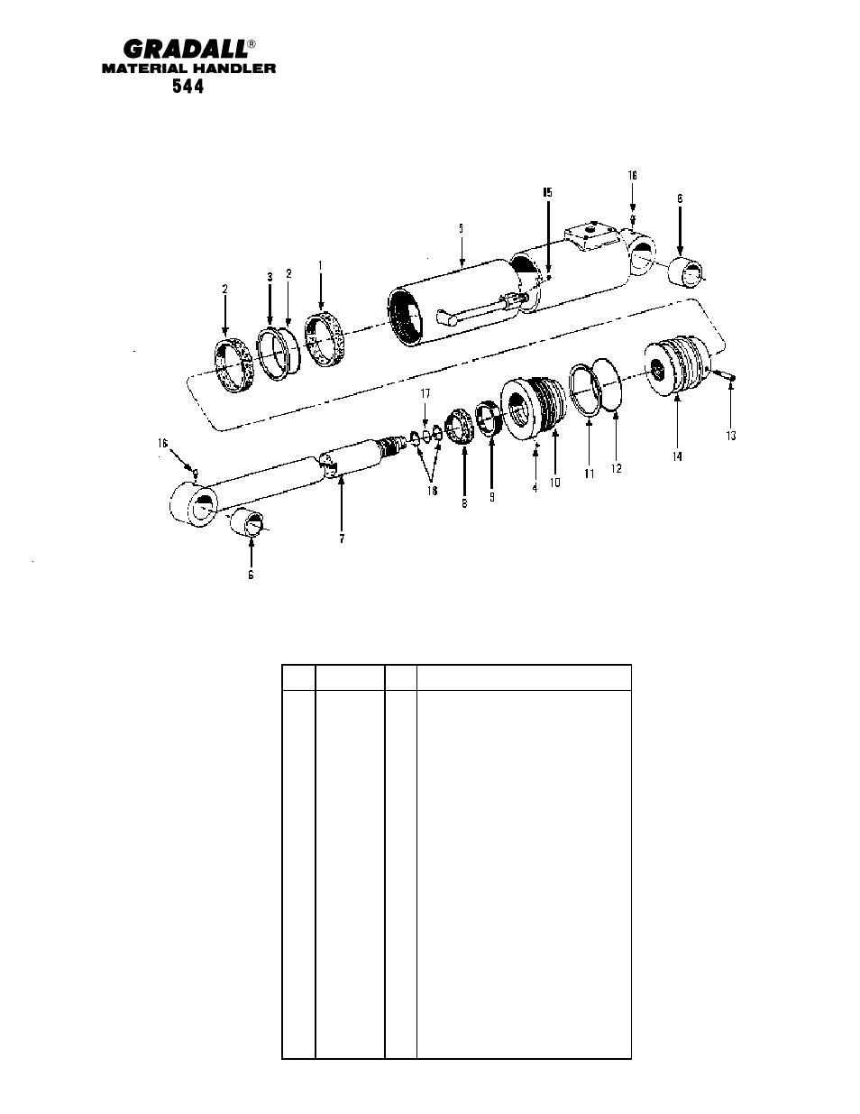 Hydraulic components compensating cylinder | Gradall 544 User Manual | Page 143 / 209