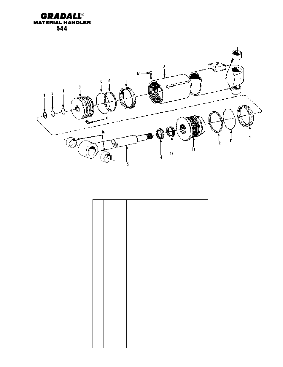 Hydraulic components outrigger cylinder | Gradall 544 User Manual | Page 147 / 209