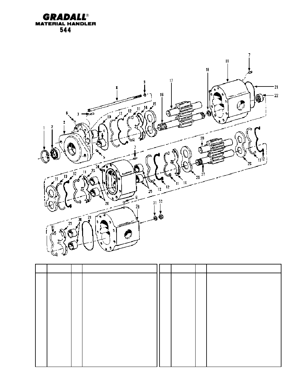 Hydraulic components main hydraulic pump | Gradall 544 User Manual | Page 163 / 209