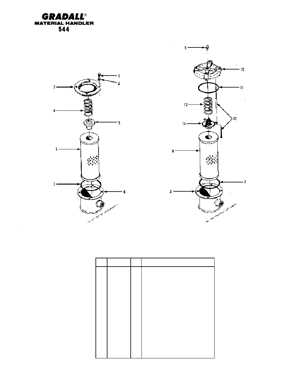 Hydraulic components oil reservoir filter | Gradall 544 User Manual | Page 166 / 209