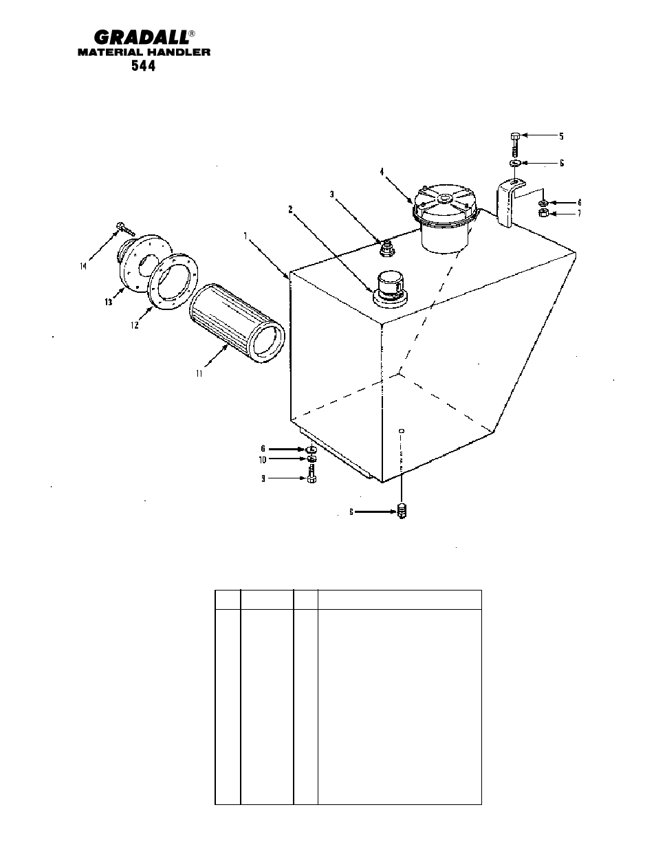 Hydraulic components hydraulic oil reservoir | Gradall 544 User Manual | Page 167 / 209