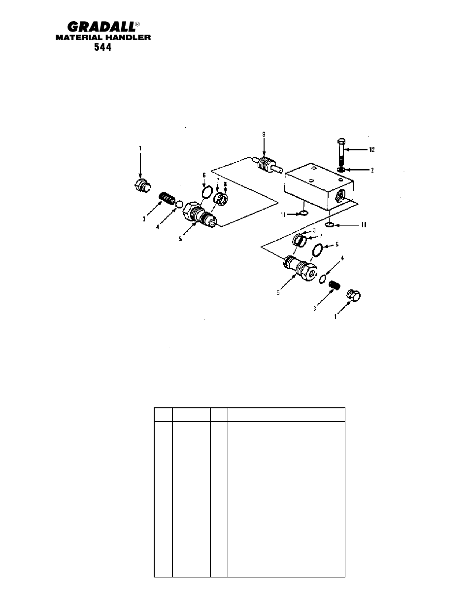 Hydraulic components dual p.o. check valve | Gradall 544 User Manual | Page 173 / 209